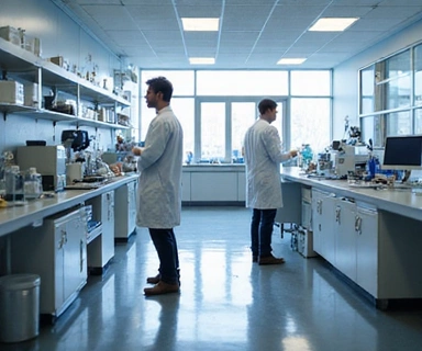Scientific laboratory setting with advanced equipment, indicating rigorous quality control and research.